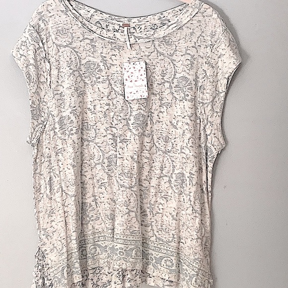 NWT -Free People High Tide Dual Print Tee - Picture 1 of 12
